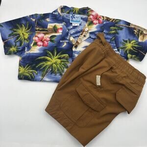 RJC Boys Hawaiian Style Shirt and Shorts Combo Size 4T-5, Pre-owned, Excellent.